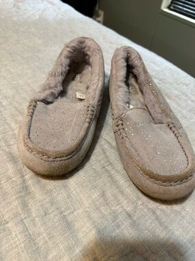 UGG Women's Sparkle Moccasin Slippers in Light Taupe